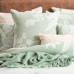 Bentley Quilt cover set Cotton Jacquard Sage Green