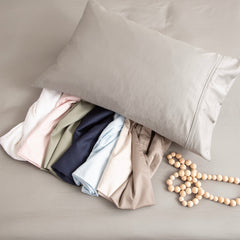 Bamboo Cotton Fitted Sheet & pillowcase Set Dove - No Flat Sheet