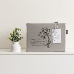 Bamboo Cotton Fitted Sheet & pillowcase Set Charcoal - No Flat Sheet