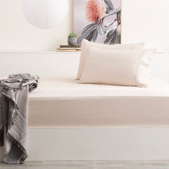Bamboo Cotton Fitted Sheet & pillowcase Set Dove - No Flat Sheet