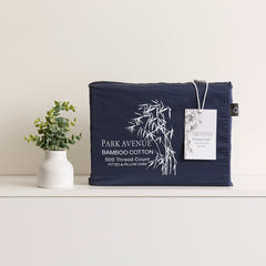 Bamboo Cotton Fitted Sheet & pillowcase Set Indigo - No Flat Sheet