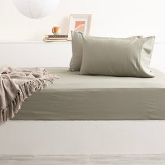 Kids Bamboo Cotton Fitted Sheet & pillowcase Set Jade