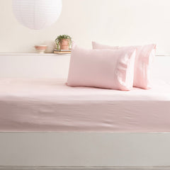 Bamboo Cotton Fitted Sheet & pillowcase Set Peach - No Flat Sheet