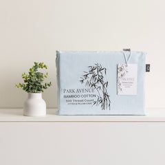 Bamboo Cotton Fitted Sheet & pillowcase Set Mid Blue - No Flat Sheet