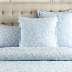Jervis Checks Jacquard Quilt Cover Set French Blue