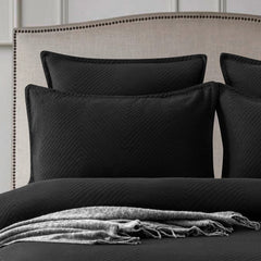 Chevron Jacquard Quilt cover set Black