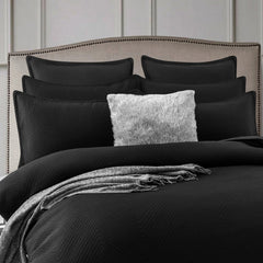 Chevron Jacquard Quilt cover set Black