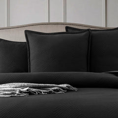 Chevron Jacquard Quilt cover set Black