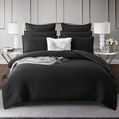 Chevron Jacquard Quilt cover set Black