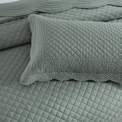 Scallop Jacquard Coverlet Set Juniper