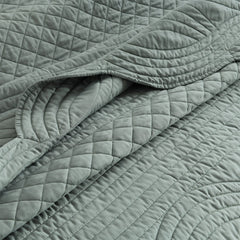Scallop Jacquard Coverlet Set Juniper