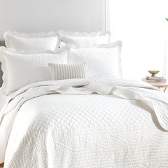Scallop Jacquard Coverlet Set Pearl