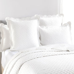 Scallop Jacquard Coverlet Set Pearl