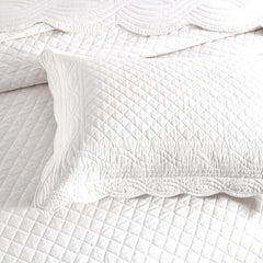 Scallop Jacquard Coverlet Set Pearl