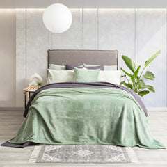 Plush Velvet Blanket Eucalyptus