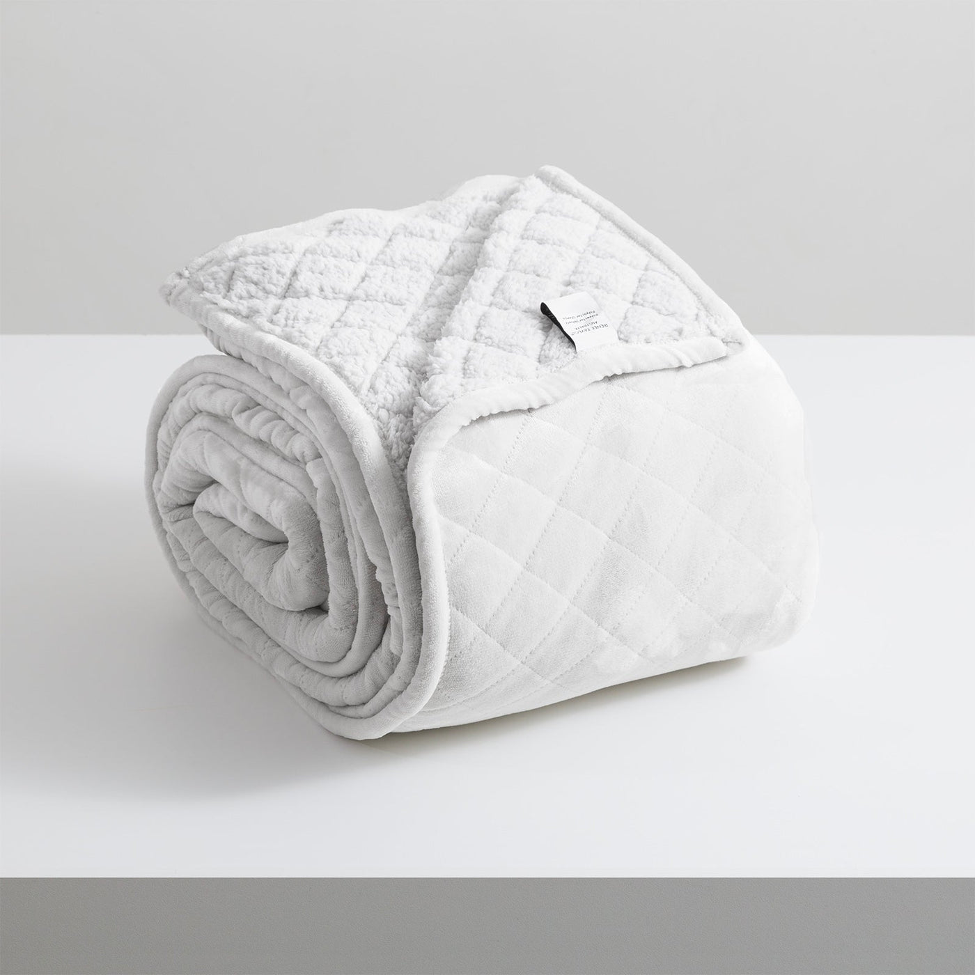 Heston Sherpa Velvet Blanket Silver Line