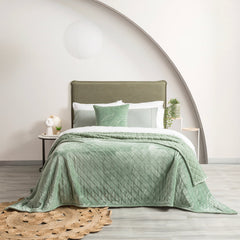 Heston Sherpa Velvet Blanket Eucalyptus