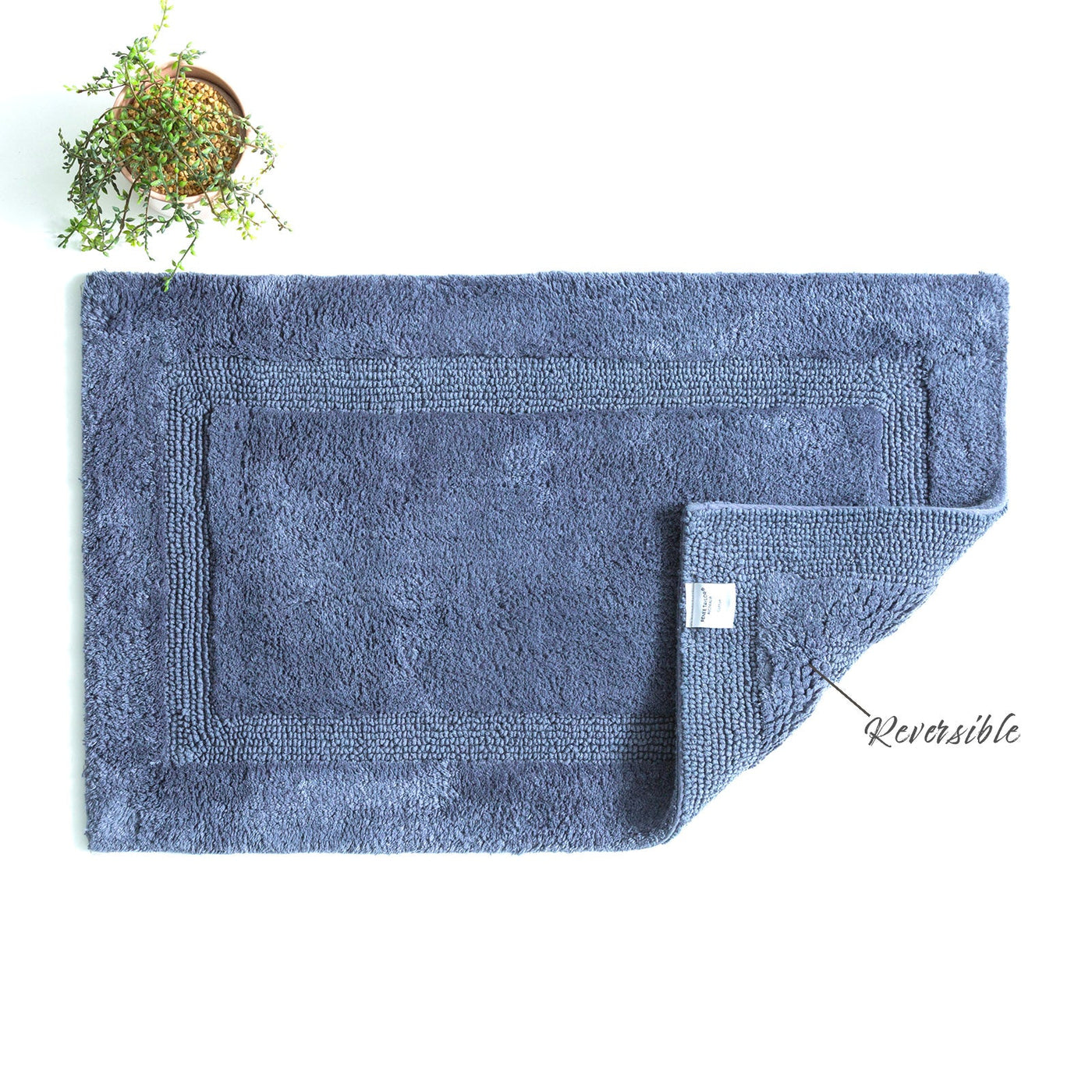 Bath Mat Soho Cotton Reversible in Blue