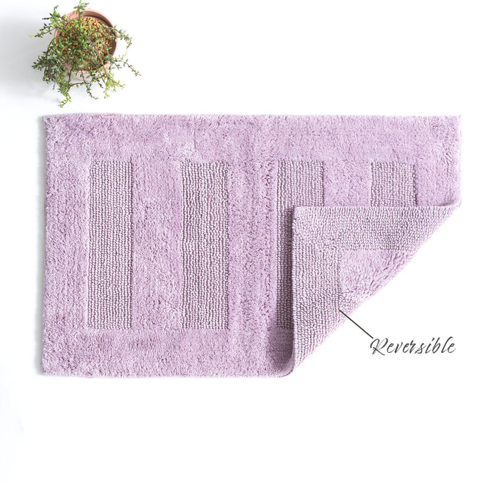 Cotton Reversible Bath Mat Retreat Lilac
