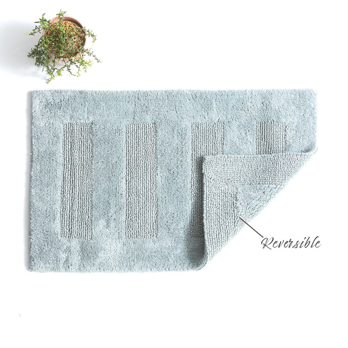 Cotton Reversible Bath Mat Retreat Silver