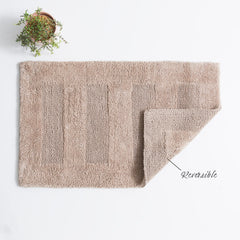 Cotton Reversible Bath Mat Retreat Mocha