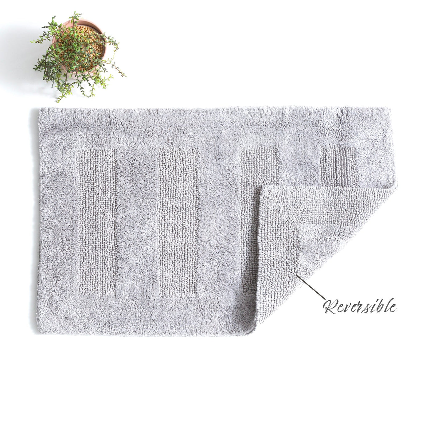 Cotton Reversible Bath Mat Retreat Granite
