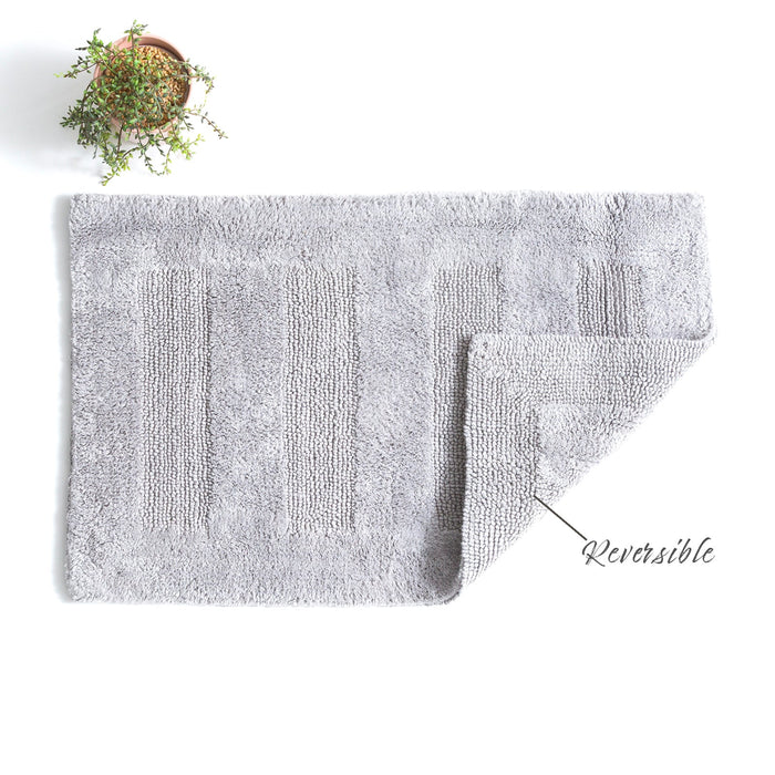 Cotton Reversible Bath Mat Retreat Granite