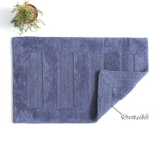 Cotton Reversible Bath Mat Retreat Blue