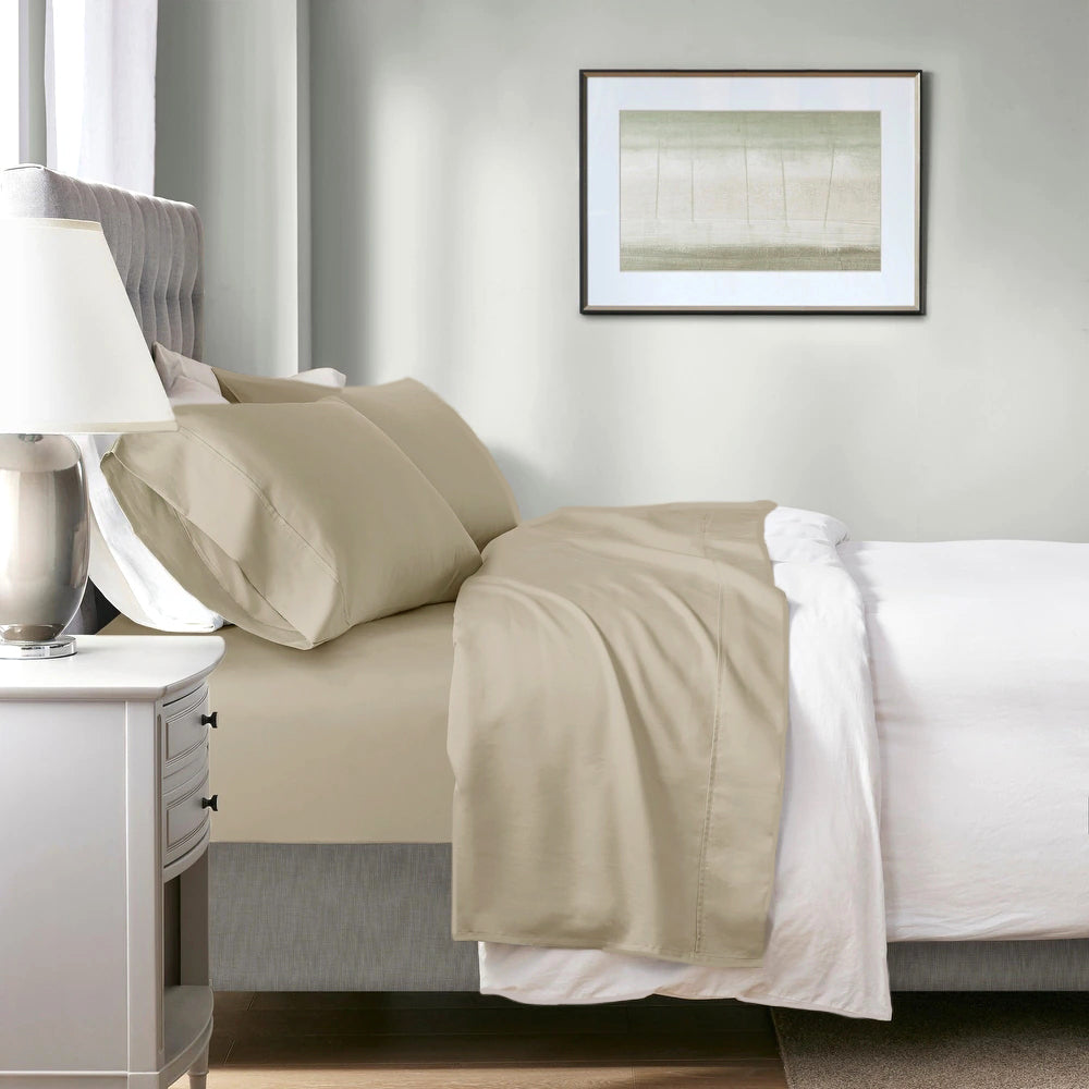 700 TC Tencel Lyocell Fibre Cotton Sheet Set Bone