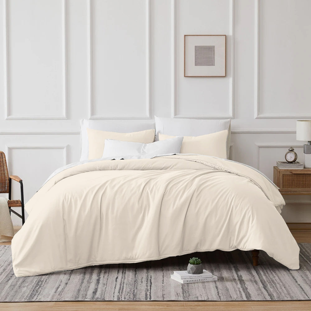 700 TC Tencel Lyocell Fibre Cotton Quilt Cover Set Ivory