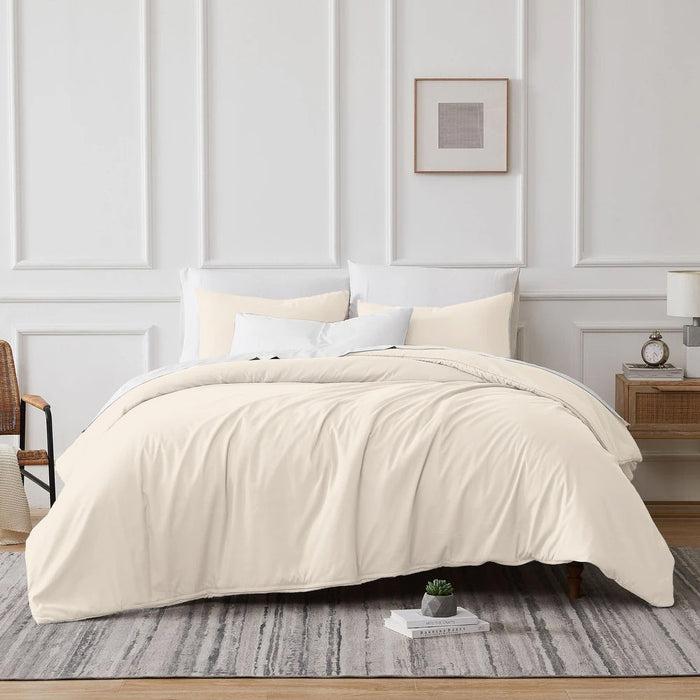 700 TC Tencel Lyocell Fibre Cotton Quilt Cover Set Ivory