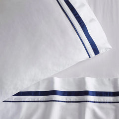 Cloud Egyptian Cotton 1000 Thread Count Sheet Set White & Navy