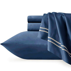 Strada Egyptian Cotton 1000 Thread count Quilt Cover Set Indigo