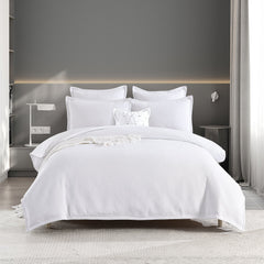 Atlantis Quilt Cover Set Jacquard White