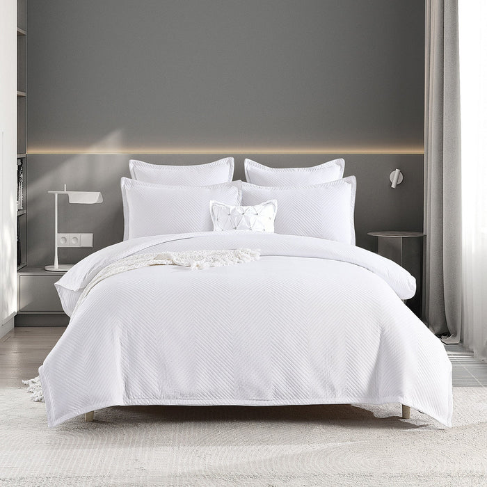 Atlantis Quilt Cover Set Jacquard White