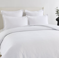 Atlantis Quilt Cover Set Jacquard White