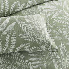 Lansfield Quilt Cover Set Jacquard Sage