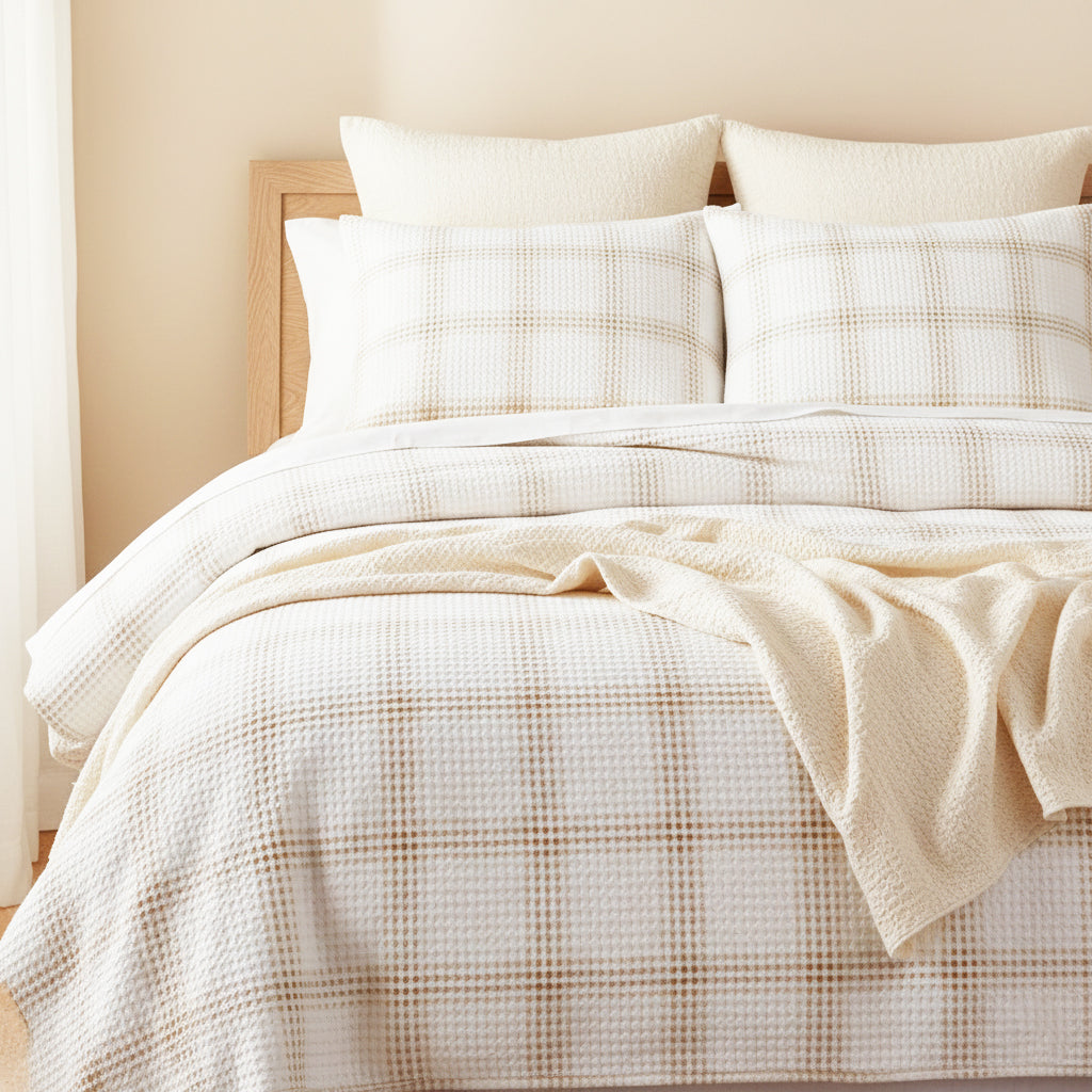 Cohen Waffle Quilt Cover Set Nude