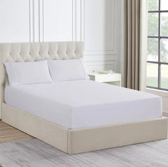 1500 Thread Count Cotton Blend Fitted Sheet & Pillowcase Set Snow - No Flat Sheet