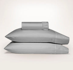 1500 Thread Count Fitted Sheet & Pillowcase Set Silver - No Flat Sheet