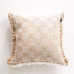 Noah Checkered Cushion 50 x 50 Cms Nude