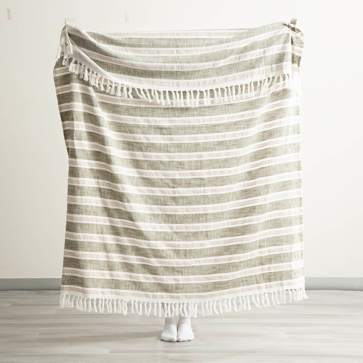 Como Stripe Cotton Throw Juniper
