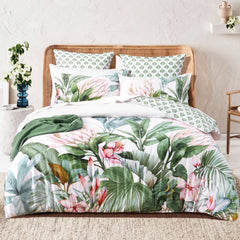Gardenia Quilt Cover Set 300 Thread Count Cotton Reversible