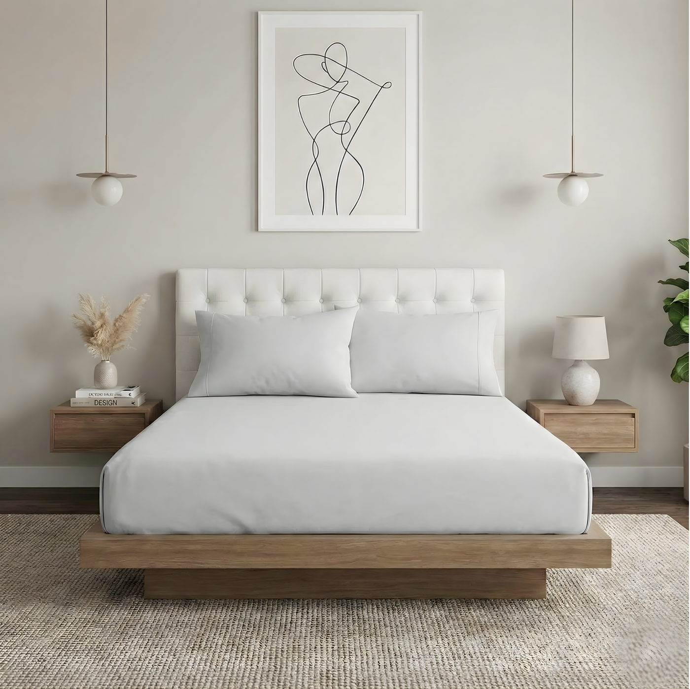 Organic Cotton Fitted & Pillow case Set Vapour - No Flat Sheet