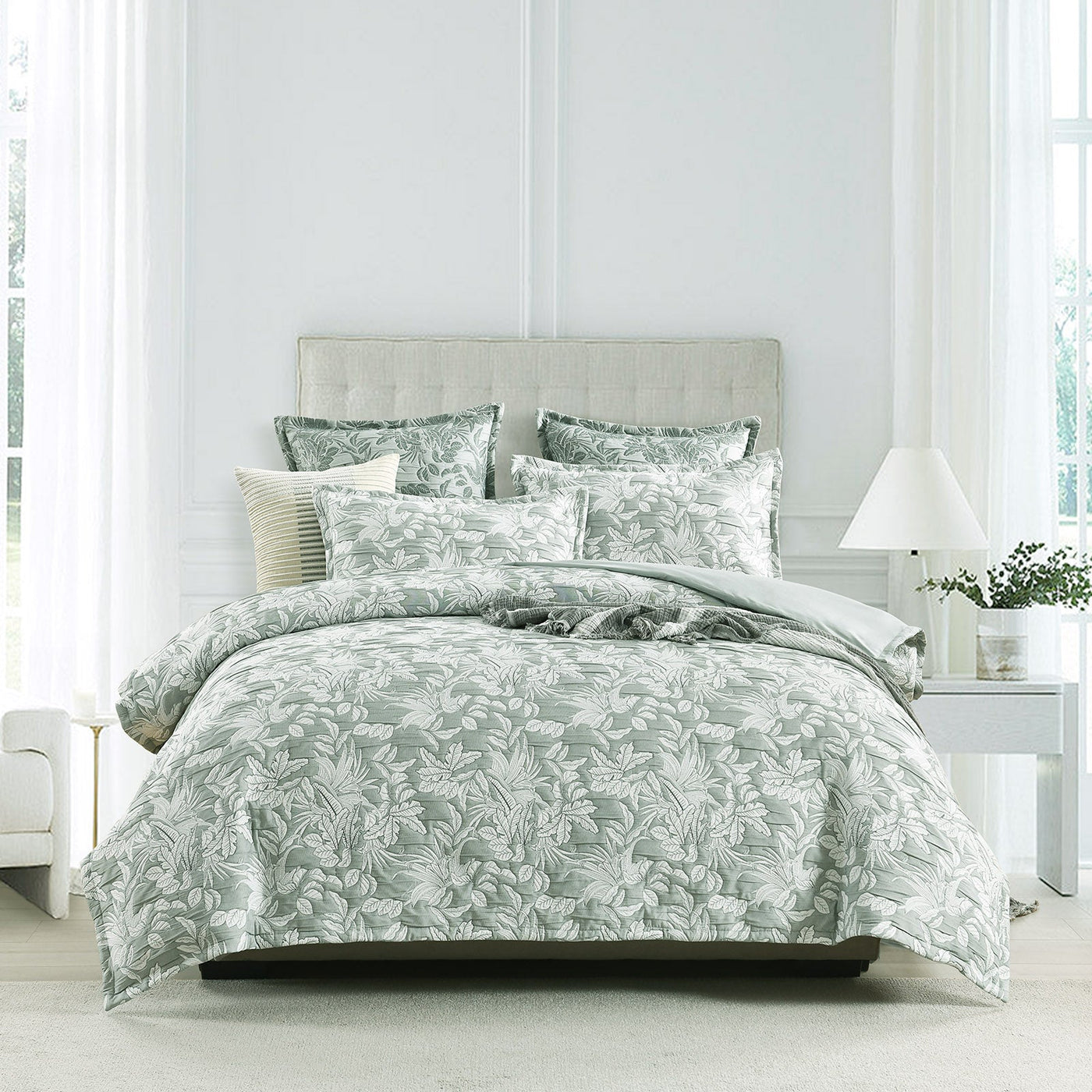 Indiana Quilt Cover Set Jacquard Fern