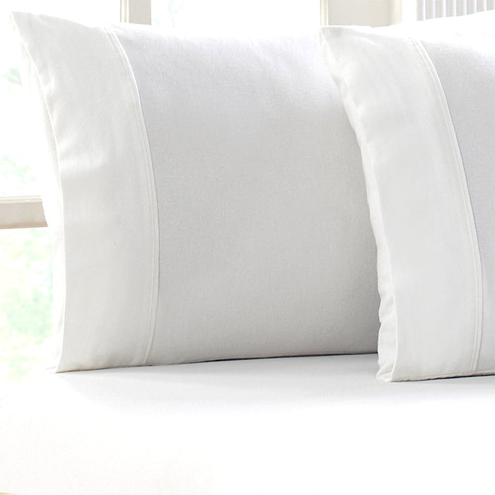 Flannelette Fitted & Pillowcase Set Snowy - No Flat Sheet