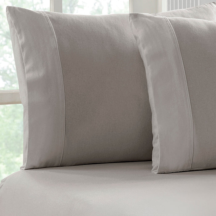 Flannelette Fitted & Pillowcase Set Ash - No Flat Sheet