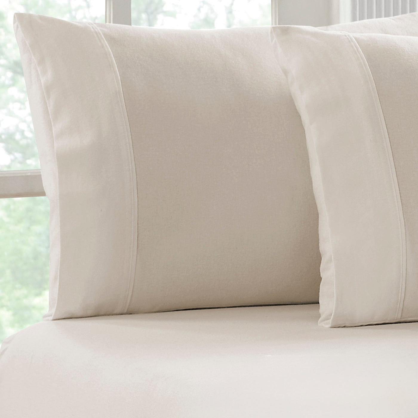 Flannelette Fitted & Pillowcase Set Sand - No Flat Sheet