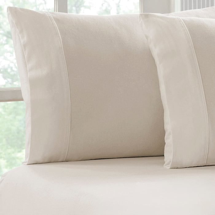 Flannelette Fitted & Pillowcase Set Sand - No Flat Sheet