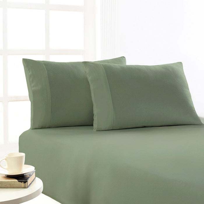 Flannelette Fitted & Pillowcase Set Juniper - No Flat Sheet
